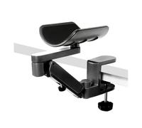 Fuhjythy Metal Adjustable Arm Rest Wrist Support Extended Mouse Pad Armrest for Computer Ergonomic Hand Comfort Black