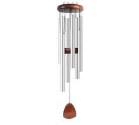 Fuhjythy Metal Windchime Aluminum Windbell Wind Chimes 6 Rods Chimes Home Decoration Craft Patio Silver
