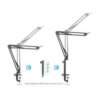 Fuhjythy Microphone Boom Arm Extension Tube, Mic Stand Extension Riser for Microphone Suspension Boom Scissor Arm Stand Holder Easy Install