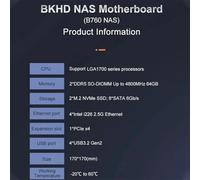 Fuhjythy Mini ITX B760 NAS Motherboard Home Processor LGA1700 CPU 2xDDR5 4xi226 2.5G 2xM.2 NVME 8xSATA Qnas Firewall Server
