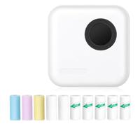 Fuhjythy Mini Sticker Printer Bluetooth Thermal Printer with 10 Rolls Papers and Stickers for Picture, Receipt, Notes, Black