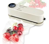 Fuhjythy Mini Vacuum Sealer Handheld Vacuum Sealer forFood Portable Vacuum Sealer forTravel Beige