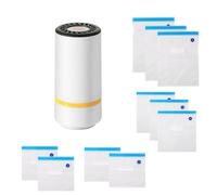 Fuhjythy Mini Vacuum Sealer Portable USB Rechargeable Vacuum Sealer Includes 10 Reusable Bags Ideal for Kitchen, BBQ & Travel