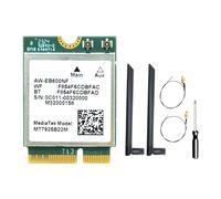 Fuhjythy MT7925 WIFI 7 Card+2xAntennas 5400Mbps M.2 Triple Band 2.4G/5G/6G BT5.3 WiFi Card Adapter for Win10/Win11 Linux