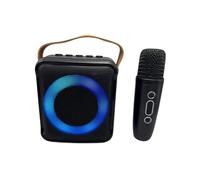 Fuhjythy Multifunctional Bluetooth Audio Portable Microphone Colorful Led Atmosphere Lamp Home Karaoke Speaker 1 Microphones