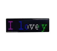 Fuhjythy Multilingual LED Digital Badge USB Rechargeable DIY Programmable Text Name Badge Scrolling Tag Sign Module Display B