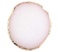 Fuhjythy Nail Art Palette Golden Round Edge Crackle Ornament Display Board Painted Oval Resin Ornament Storage Board Light White