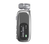 Fuhjythy New Business Clip Earphone Handsfree Bluetooth V5.4 LCD Display Wireless Headset Call Noise Canceling Headphones B
