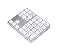 Fuhjythy Numeric Keypad Numpad 2.4Ghz Wireless Bluetooth Numeric Keypad USB C Rechargeable Numpad Sliver+White
