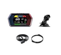 Fuhjythy P17 HUD Car Digital Display, OBD2 GPS Speedometer with Voltage and Temperature Gauges