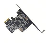 Fuhjythy PCI-E 1X to Type-E + Type-C Expansion Card USB3.2 GEN2 10Gbps ASM3142 Chip PCI-E to USB-C Adapter for Desktop