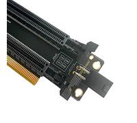 Fuhjythy PCI-E 4.0 X16 1 to 2 Expansion Card Gen4 Split Card PCIe-Bifurcation X16 to X8X8 with 20mm Spaced Slots CPU4P(4 Pin)