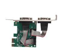 Fuhjythy PCI Express 2 Ports Serial RS232 Com Db9 Controller Card PCI-E 1.0 x 1 WCH382 Chip with Low Profile Bracket