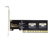 Fuhjythy PCIe 4.0 X16 to 4 Ports NVMe-Compatible Expansion Card PCI-E Gen4/3 SlimSAS 8I SFF8654 Graphics Card Adapter