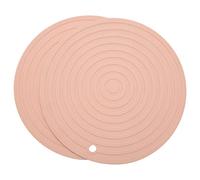 Fuhjythy Pet Food Mat for Dog and Cat Placemat 2 Pcs, Mat for Prevent Food and Water Overflow, Suitable for Medium Pet Pink