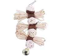 Fuhjythy Pet Parrot Conure Cockatiel Parakeet Bird Chew Bites Swing Cages Toys Brown