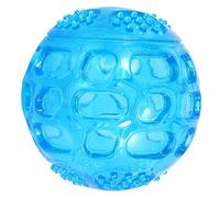 Fuhjythy Pet Puppy Dog Squeaky Fetch Ball Toys [Meteorites Bouncy Series] Bite Squeeze Chew Toy for Aggressive Chewers [Non- Soft Rubber], Cute Crystal Colorful Ball Design