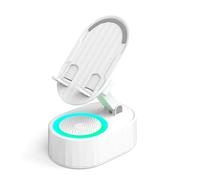 Fuhjythy Phone Holder Inductive Bluetooth Speaker Holder 360°Rotating Folding Lifting Charging Treasure Holder White