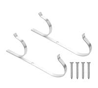 Fuhjythy Pool Pole Hanger Premium 2Pcs Aluminium Holder Set, Perfect Hooks for Telescopic Poles, Skimmers, Leaf Rakes, Nets, Brushes, Vacuum Hose, Garden Tools and Swimming Pool Accessories