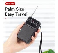 Fuhjythy Portable Pocket AM FM Radio 2 Band Stereo Radio Operated Telescopic Antenna Radio with 3.5mm Headphone Jack, Red