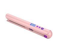 Fuhjythy Portable USB Rechargeable Hair Straightener and Curler with Power Bank Travel Flat Hair Wand Wireless Straightening C