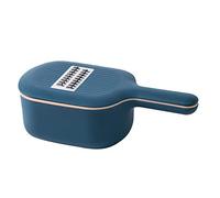 Fuhjythy PP Stainless Steel Vegetable Cutter Slicer Peeler Storage Basket Grater Kitchen Tool for Potato Carrot Cheese,Navy Blue