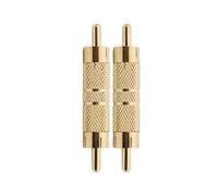 Fuhjythy Professional Male to Male Coupler Adapter Converter Connector Gold Plated (2 Pack)