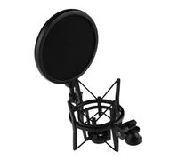 Fuhjythy Professional Microphone Shock Mount Holder Adjustable Studio Mic Bracket with Shield Filter Screen Studio Stand