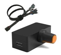 Fuhjythy PWM Speed Controller 12V 4Pin Violent Fan Governor PD QC Fast Charging DIY Watercooling Cooler with 1 to 2 Adapter Cable
