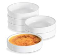 Fuhjythy Ramekins 4 Oz, Creme Brulee Ramekins Oven Safe Ceramic Shallow Souffle Dishes for Baking Custard, Quiche Pans 6pack