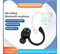 Fuhjythy S10 Earphone Wireless Bluetooth 5.2 Earphone Ear-Mounted HIFI Stereo Voice Control Earphones IPX with Microphone,Black