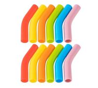 Fuhjythy Silicone Straw Tips Reusable Straw Replacement Tip for 8MM Outdiameter Wide Stainless Steel Metal Straws Multicolor