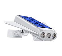 Fuhjythy Solar Garden Wall Light Outdoor Waterproof Solar LED Lamp Motion Sensor 2200MAh 2 Modes Security Yard White Shell Warm