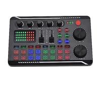 Fuhjythy Sound Card Microphone Sound Mixer Sound Card Audio Mixing Console Amplifier Live Music Mixer Amplifier DJ Equipment