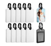 Fuhjythy Sublimation Luggage Tags White Heat Transfer PU Leather Name Tag Blank Suitcase Tags Travel Business ID Card Holder