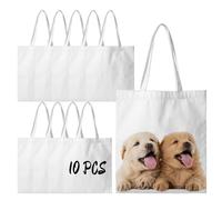 Fuhjythy Sublimation Tote Bags Blanks 15 X 13 Inch Polyester Canvas Tote for DIY Crafting Heat Transfer Bag for Gift Easy to Use