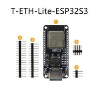 Fuhjythy T-ETH-Lite Development Board W5500 Ethernet Module ESP32-S3-WROOM Support TF Expandable Power POE Shield H674 Black 1 Set