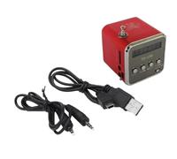 Fuhjythy TD-V26 Digital Portable Mini Fm Radio Receiver LED Loudspeaker Wireless Speaker MP3 Support SD/TF Card Red