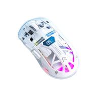Fuhjythy Transparent Wireless Mouse with Digital Screen,2.4G RGB 4000DPI 5-Step Adjustment,Bass Keys,Bluetooth Gamer Mouse,A