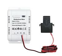 Fuhjythy Tuya Bi Directional WiFi Energy Meter 150A Clamp Current Sensor Transformer 110V 240VAC White Plastic