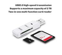 Fuhjythy USB 3.0 2 in 1 HighSpeed Memory Card Reader Adapter High Speed Data Transmission Up to 5Gbps Compatibility Multiple for PC Laptops Camera for PC SD Card to USB Adapter B