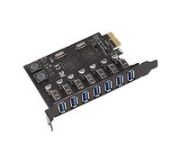 Fuhjythy USB 3.0 PCI-E Expansion Card Adapter 7 Ports Hub Adapter External Controller PCI-E Extender PCI Express Card for Desktop
