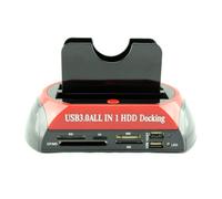 Fuhjythy USB 3.0 SATA IDE Dual Bay HDD Docking Station External Hard Drive Dock for 2.5 & 3.5 Inch HDDs with UK Plug