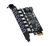 Fuhjythy USB 3.2 Pci Express Adapter Pci E to 7 Ports USB3 Gen1 Expansion Adapter Card Pci-E Extender Pci Express Card