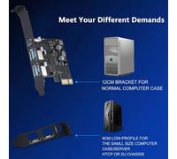 Fuhjythy USB PCIE Card 18W Power Delivery, PCI Express 3 Port (Type C, 2 X Type A) PCIe USB 3.0 Fast Charging Card Expansion Card