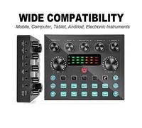 Fuhjythy V8S Live External Sound Card Voice Changer Sound Card with Multiple Sound Effects for Live Recording Home KTV Voice Chat