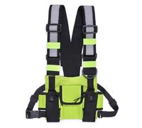 Fuhjythy Walkie Talkie Double Chest Bag Radio Reflective Chest Harness Holder Bag Vest Rig Walkie Talkies Front Pack Pouch Case B