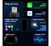 Fuhjythy WIFI 6 New Version Wired to Wireless CarPlay Adapter 2In1 CarPlay +Android Auto with USB-A and USB-C Plug and Play