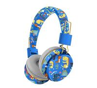 Fuhjythy Wireless Bluetooth Headset with Microphone Dinosaur Animal Stereo Music Earphone TF Card Headphones for Kids Easy Carrying Blue