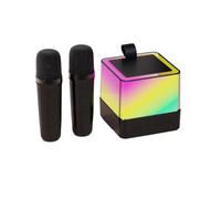 Fuhjythy Wireless Bluetooth Microphone Speaker with 2 Wireless Microphones Home Karaoke Music Center Sound System A